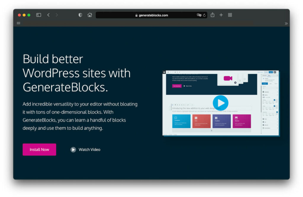 GenerateBlocks is the best page builder plugin for WordPress