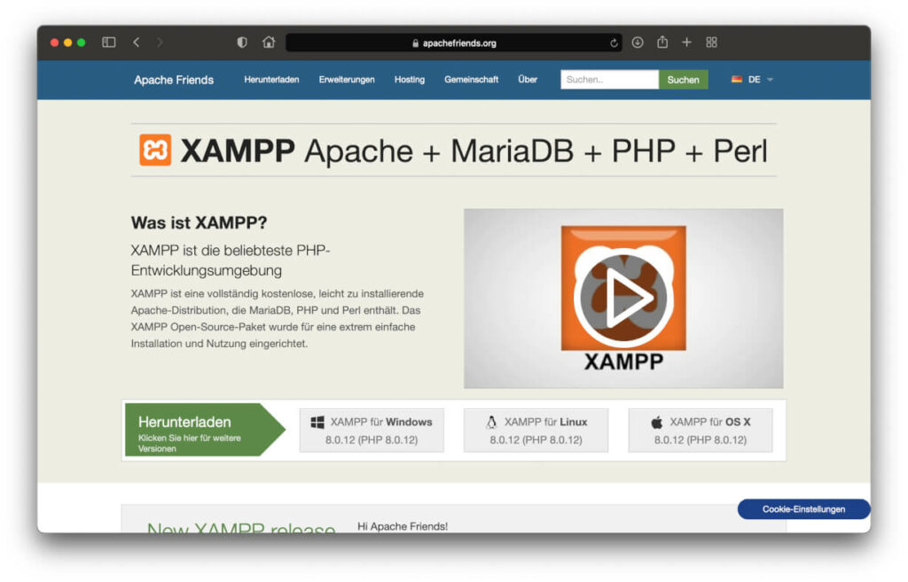 Wordpress installieren XAMPP