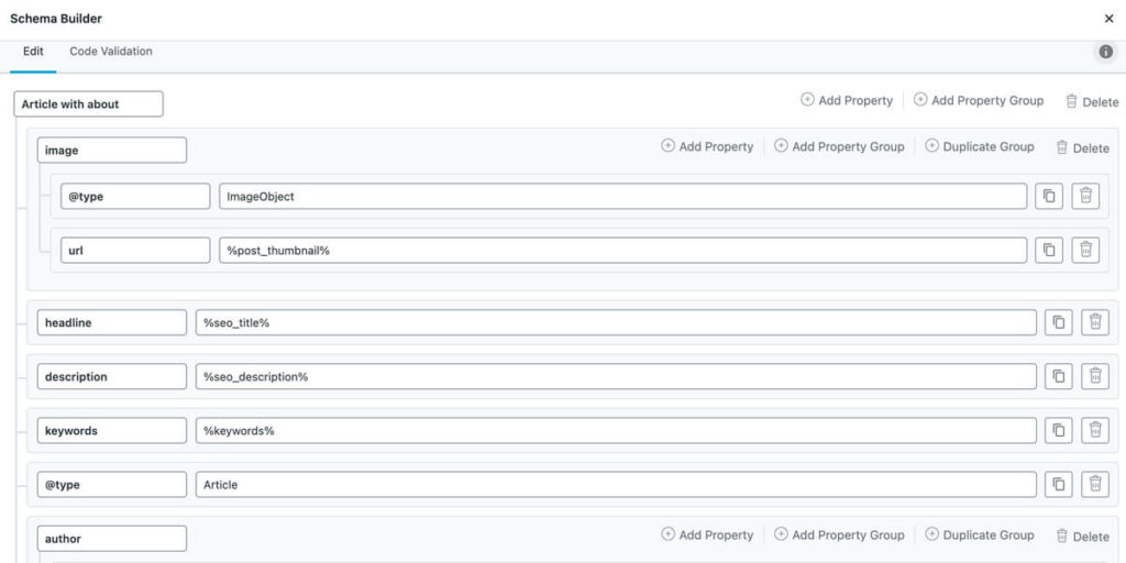 Create structured data with Rank Math WordPress plugin