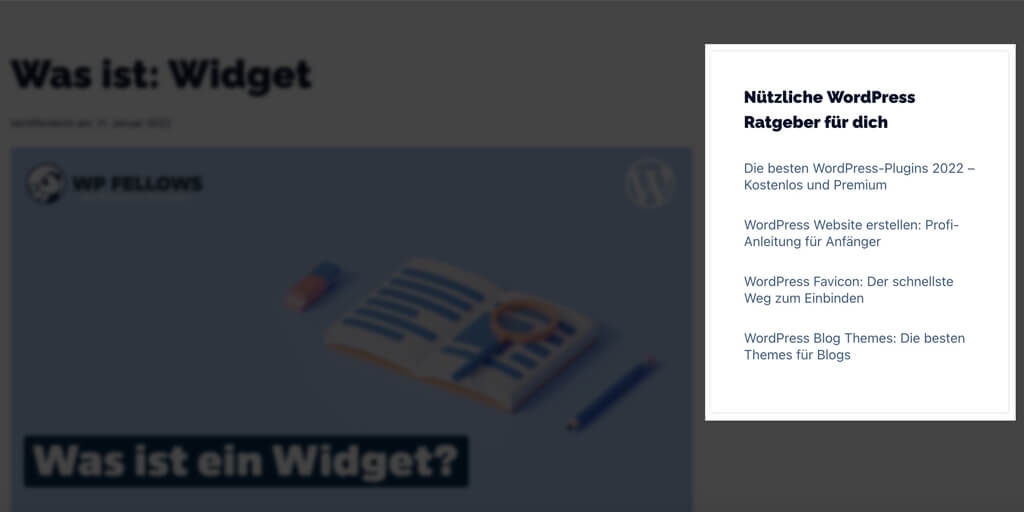 Beispielabbildung eines WordPress Widgets
