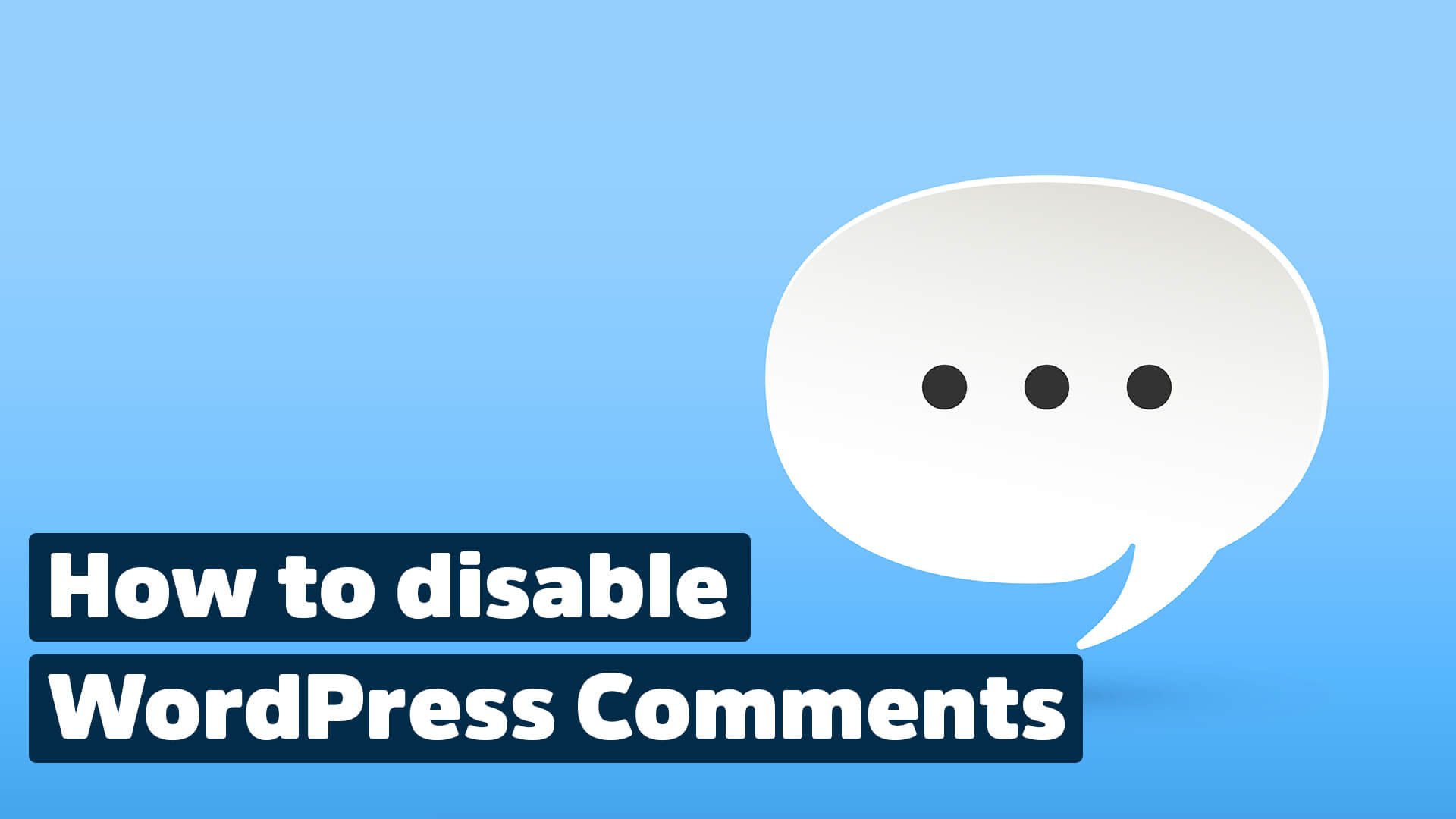 Disable comments in WordPress
