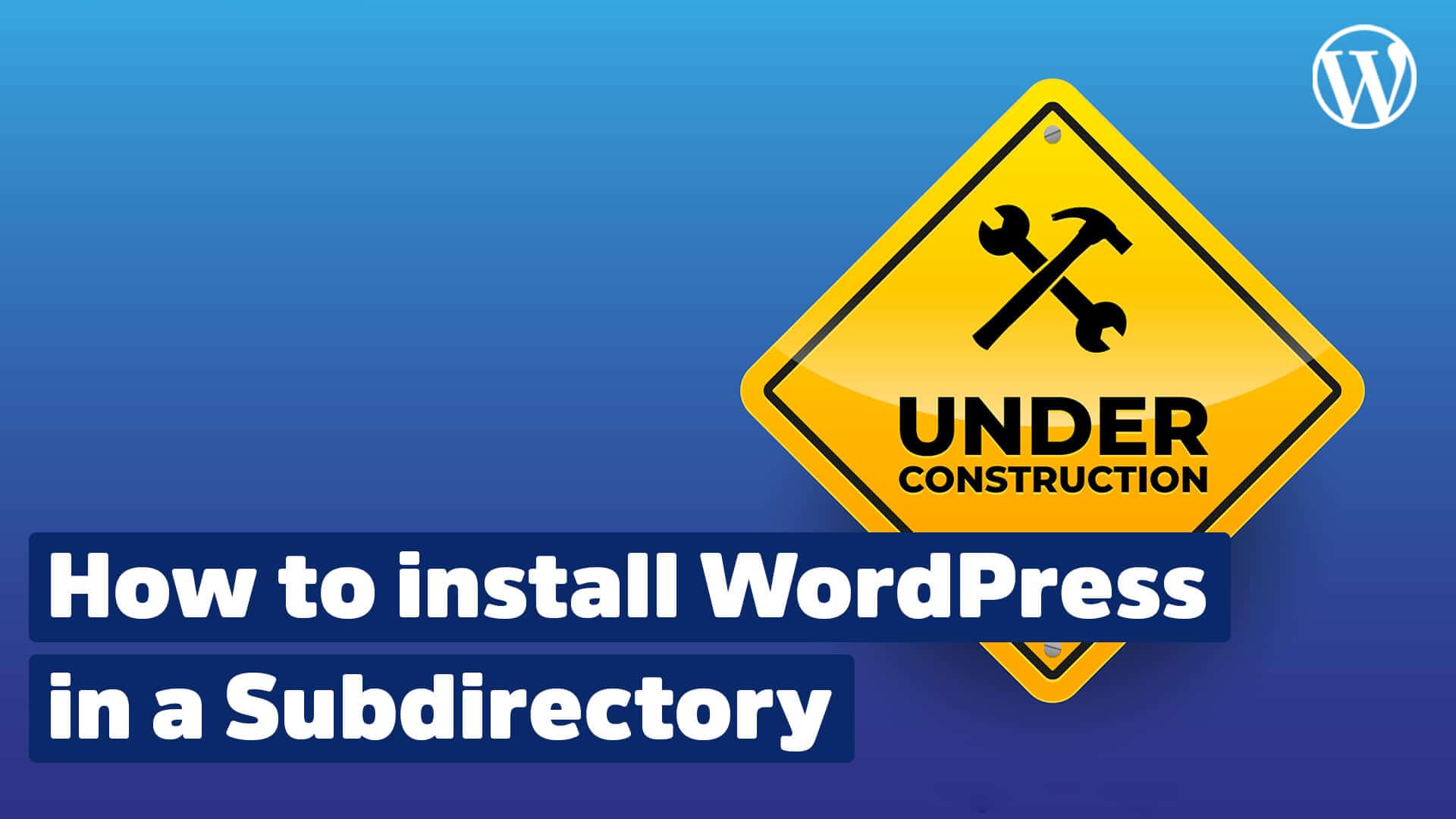How to install WordPress in a subdirectory
