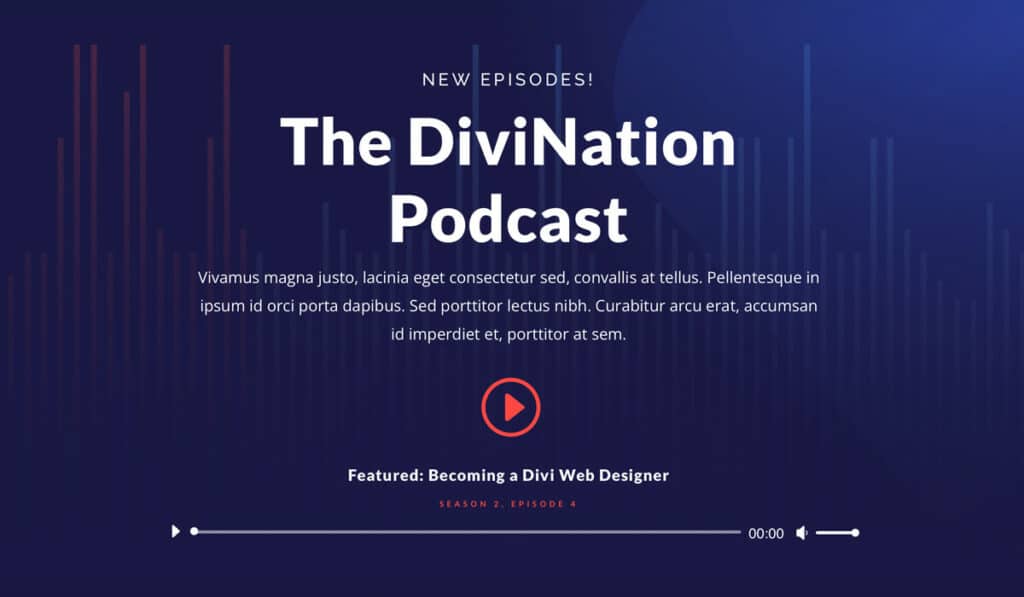 Example podcast episode of Divi WordPress theme