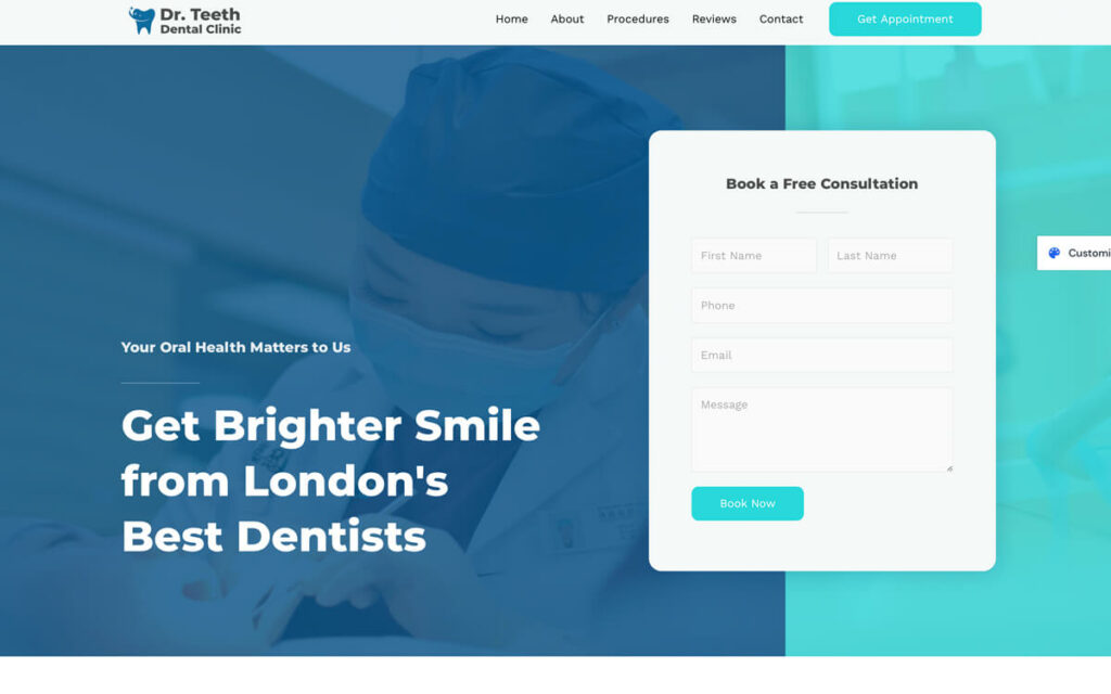 WP Astra Dental Clinic template for WordPress