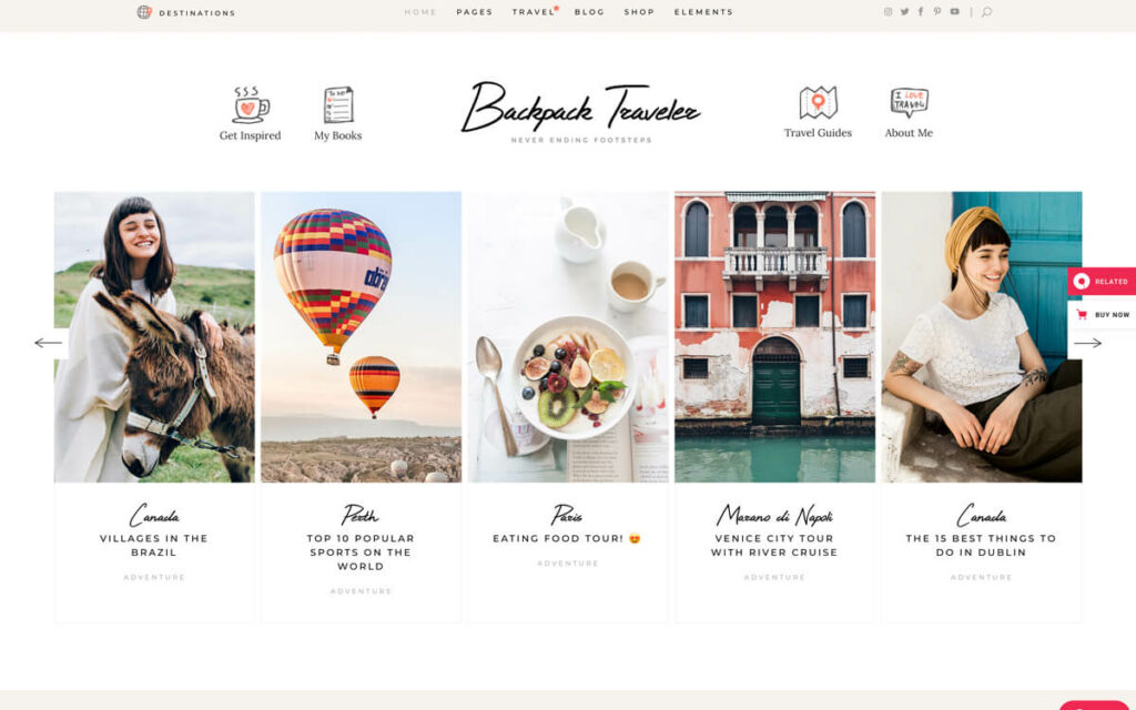 Show your travel route with Backpack Traveler Theme for WordPress