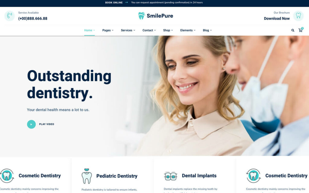 SmilePure theme for dentistry