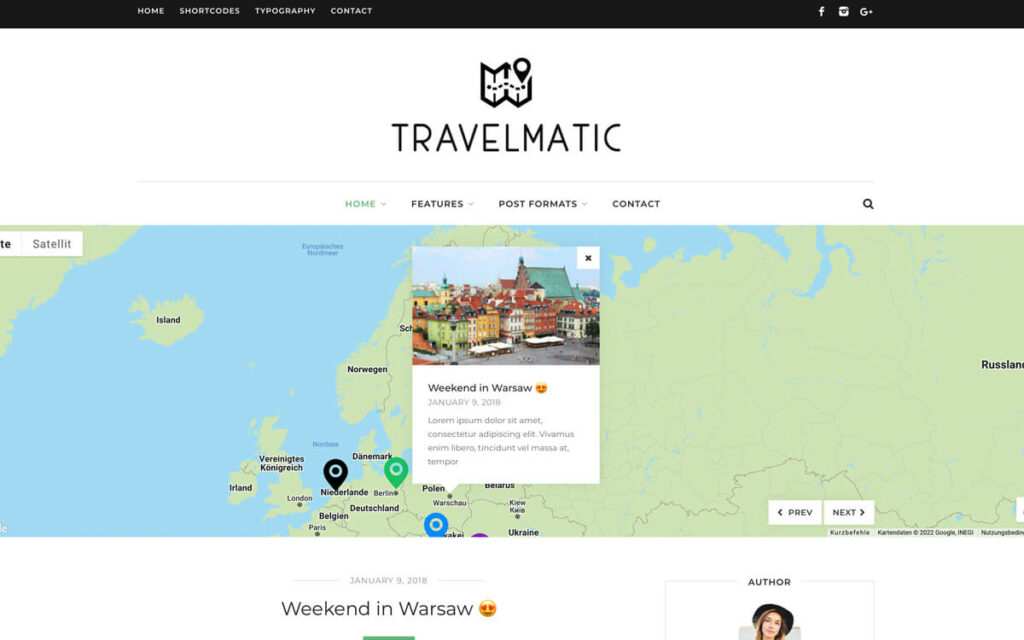 Travelmatic Theme for WordPress travel blogs